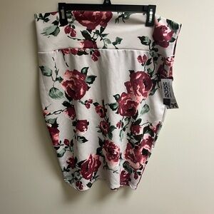 Rose Print Women's Pencil Skirt